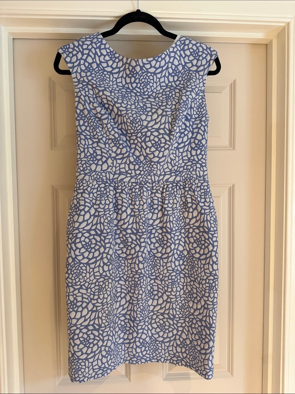 Cynthia Steffe Light Blue and White Floral Cutout Sheath Dress